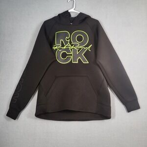 Rock Revival Hoodie Men's Medium Black Neon Graphic Pullover Sweatshirt